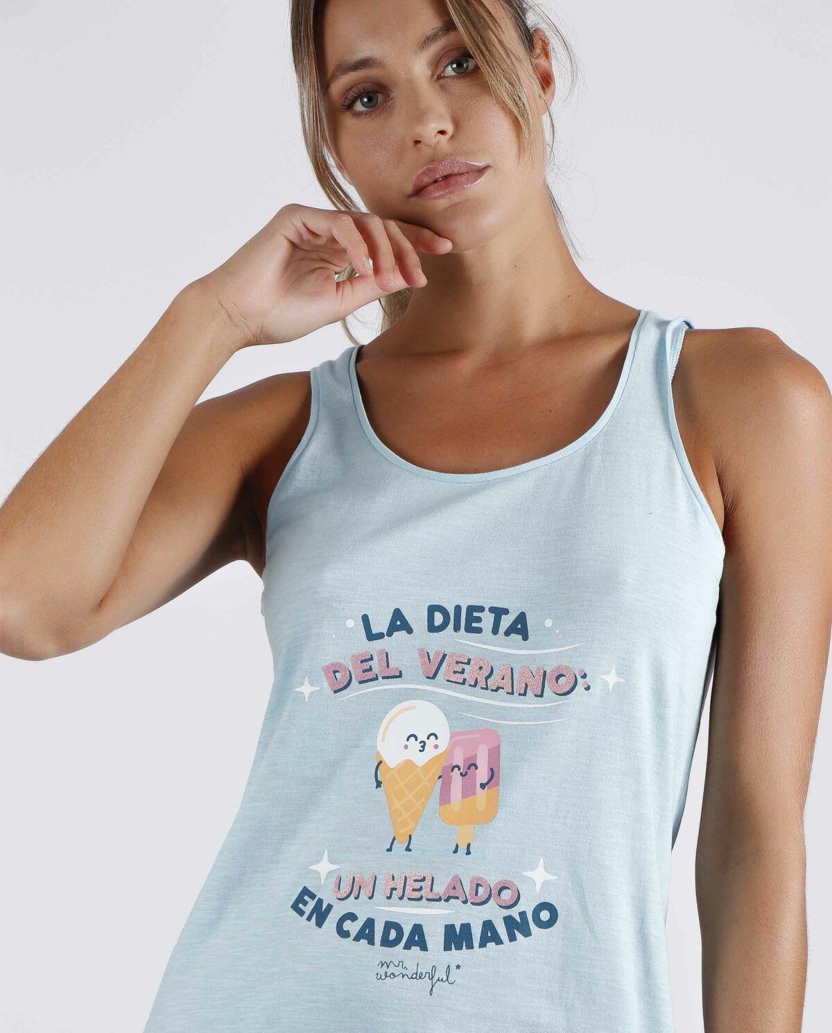 MR WONDERFUL Camisola Tirantes La Dieta del Verano para Mujer - Imagen 2