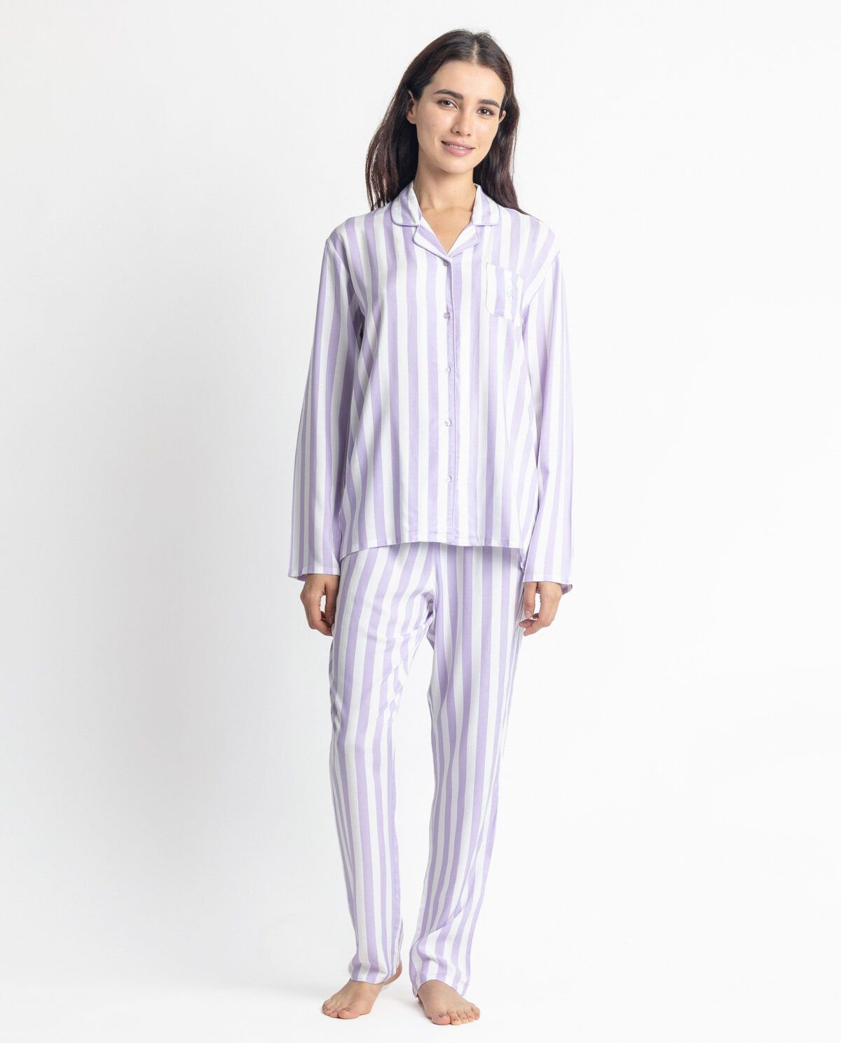 ADMAS CLASSIC Pijama Manga Larga Abierto Classic Stripes para Mujer