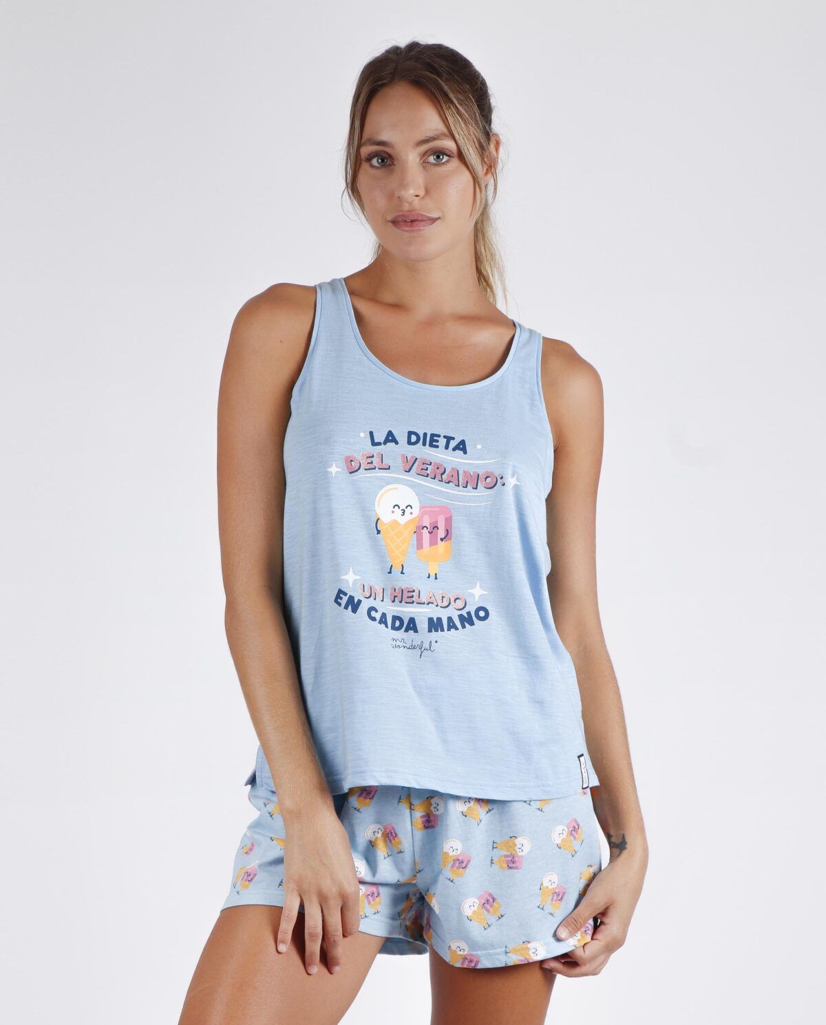 MR WONDERFUL Pijama Tirantes La Dieta del Verano para Mujer