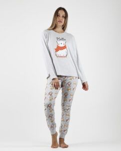 ADMAS Pijama Manga Larga Hello Winter para Mujer