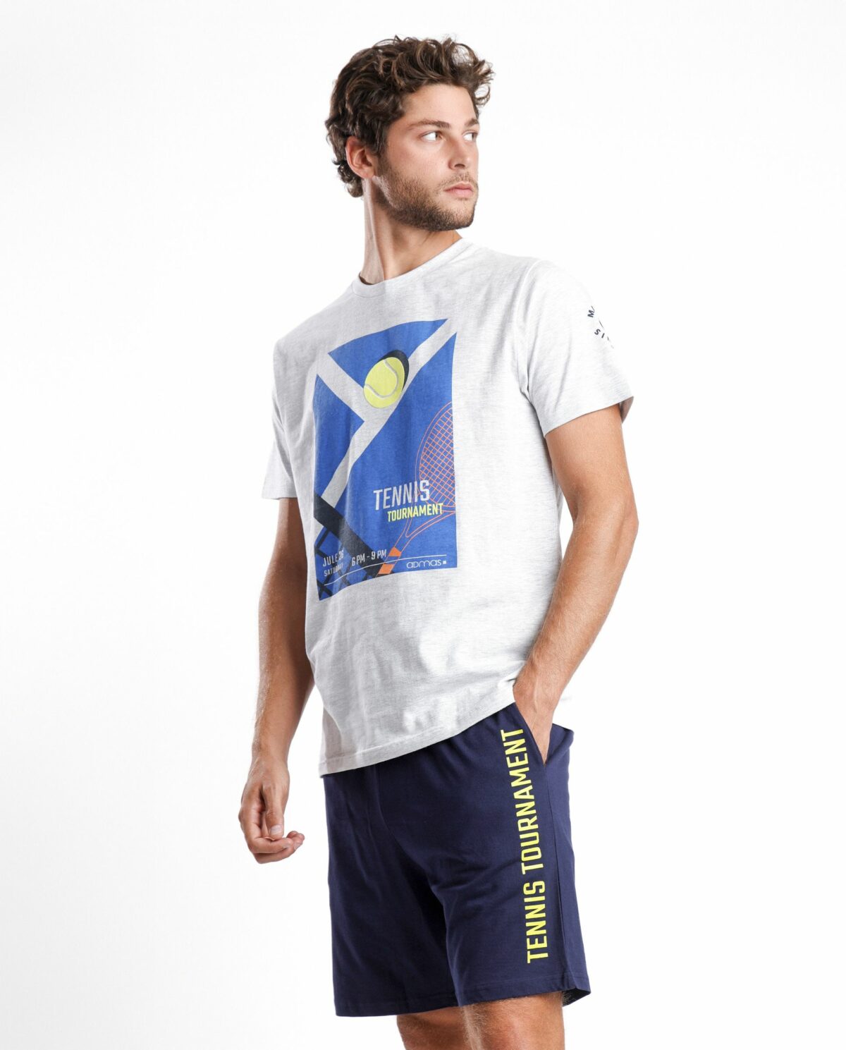 ADMAS Pijama Manga Corta Tennis para Hombre - Imagen 3