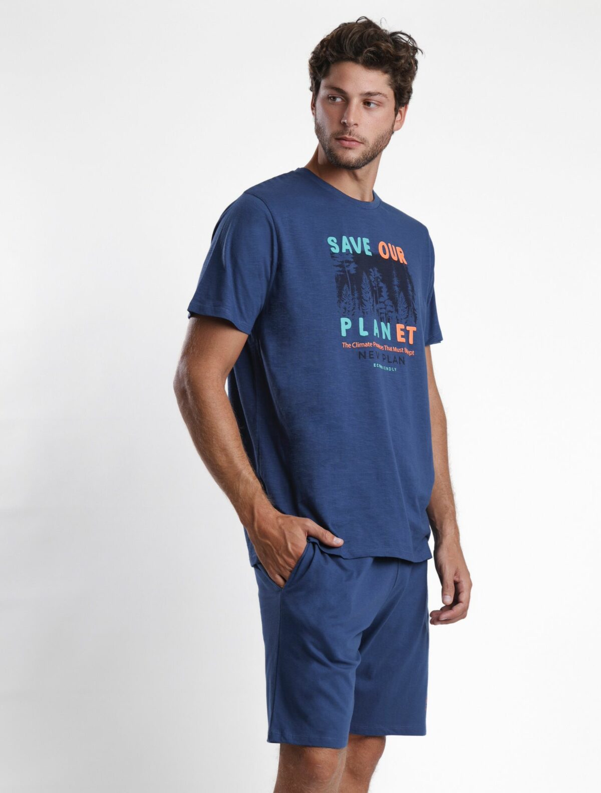 NEW PLAN Pijama Manga Corta Bosque para Hombre - Imagen 3