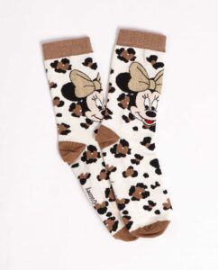 DISNEY Calcetín Minnie Leopard Big Face para Mujer