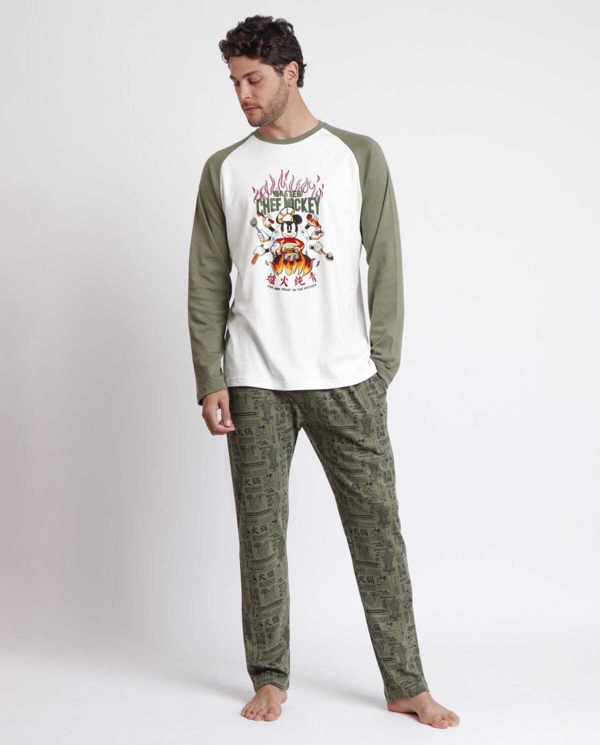 DISNEY Pijama Manga Larga Chef Mickey para Hombre