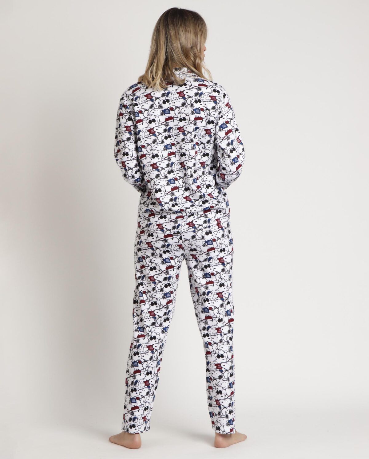 PEANUTS Pijama Abierto Manga Larga Snoopy Cool para Mujer - Imagen 3