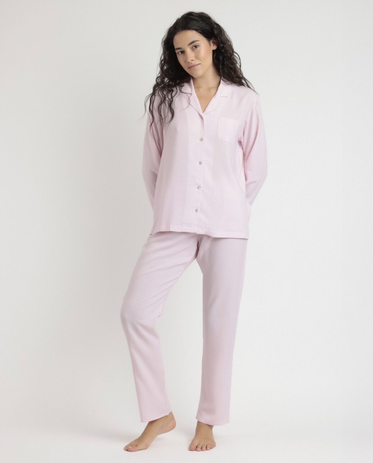 ADMAS CLASSIC Pijama Abierto Manga Larga Classic Spiga para Mujer