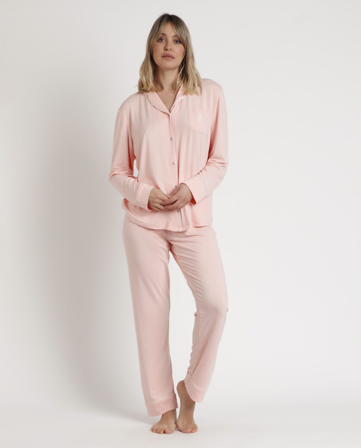 ADMAS CLASSIC Pijama Abierto Manga Larga Soft Sleep para Mujer