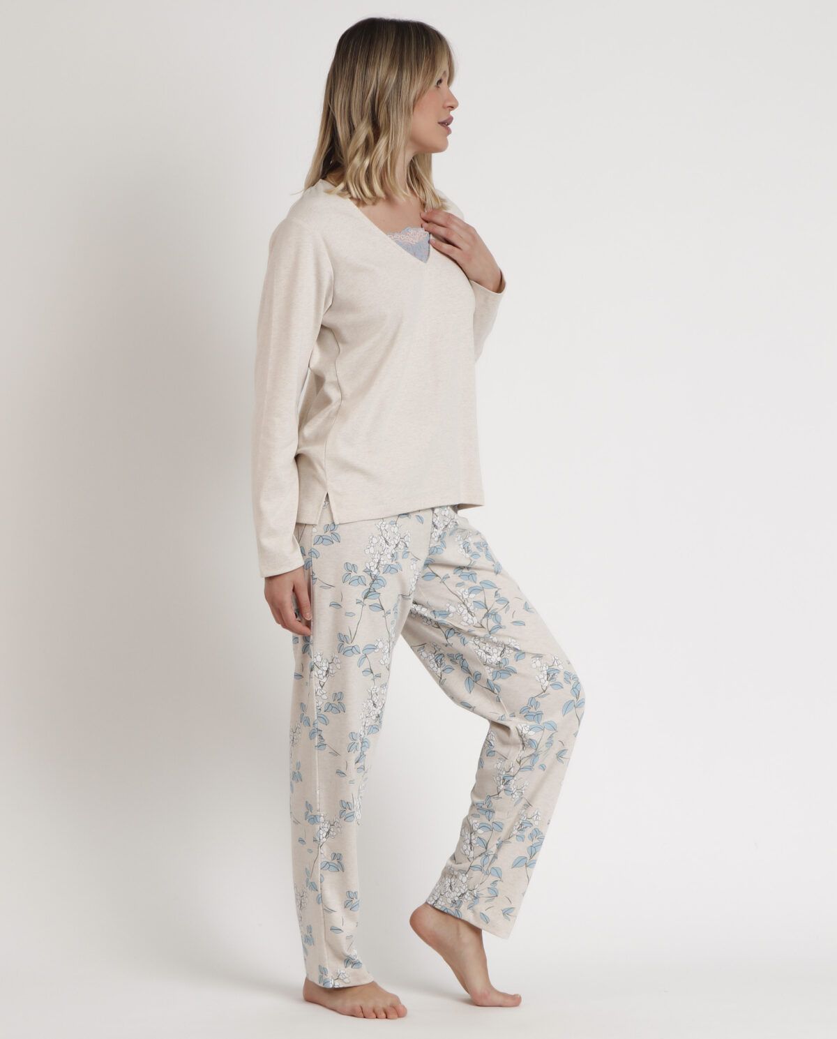 ADMAS GARDEN Pijama Manga Larga Climbing Flowers para Mujer - Imagen 2