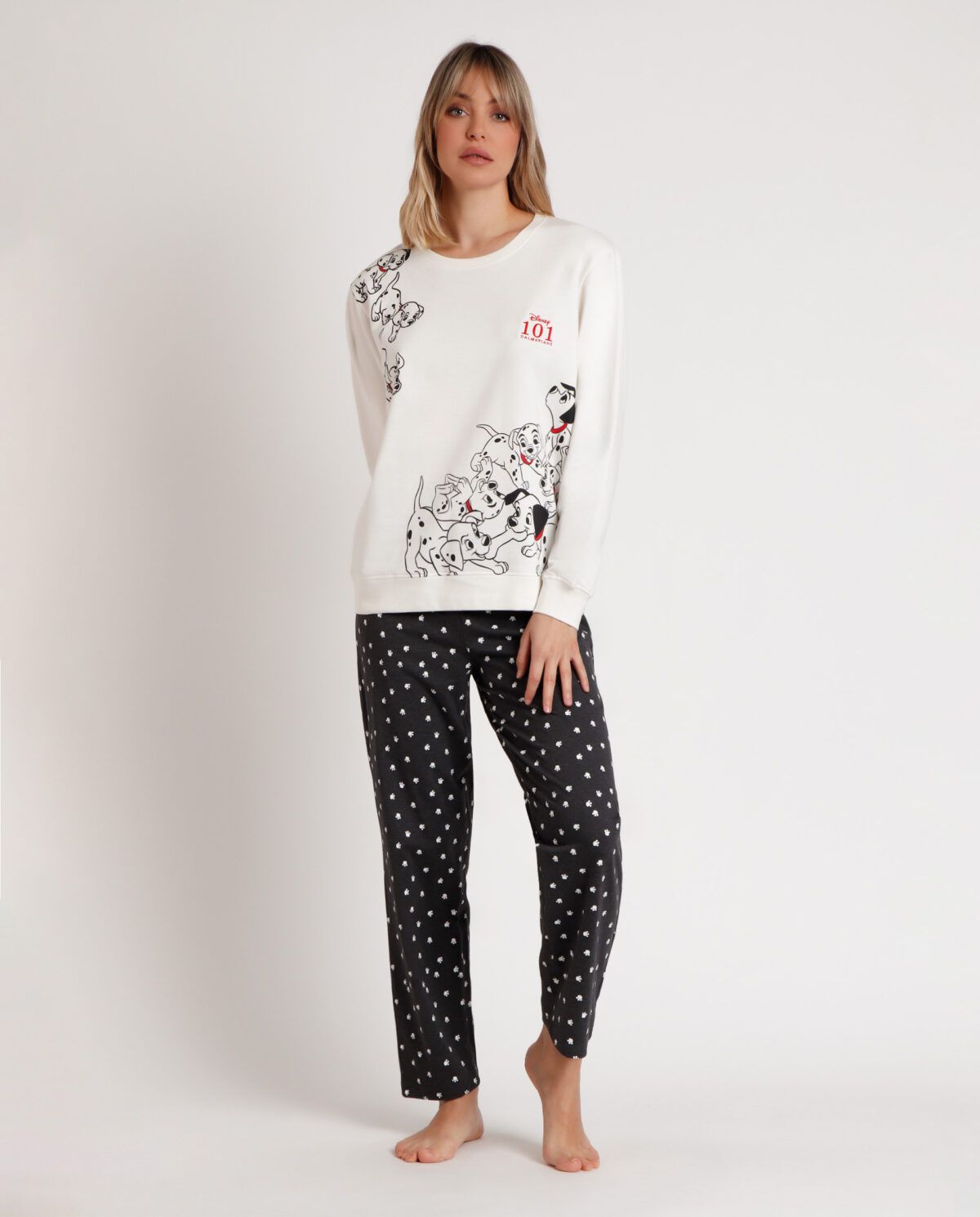 DISNEY Pijama Manga Larga Felpa 101 Dalmatians para Mujer