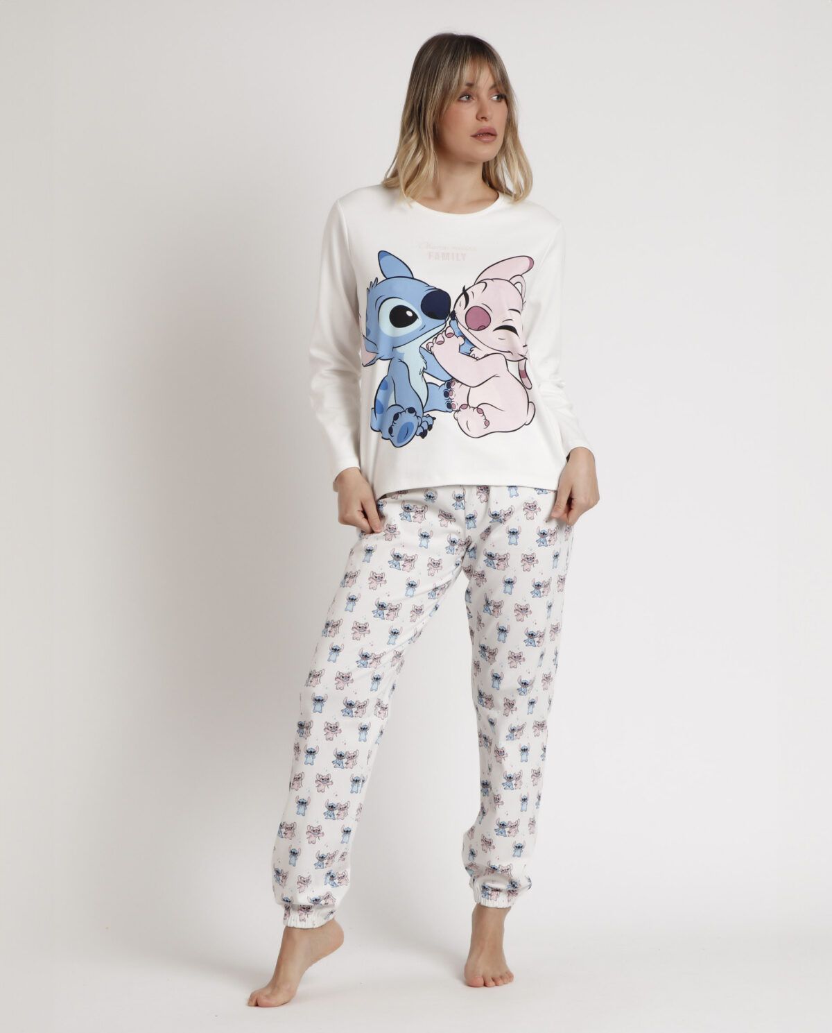 DISNEY Pijama Manga Larga Ohana para Mujer