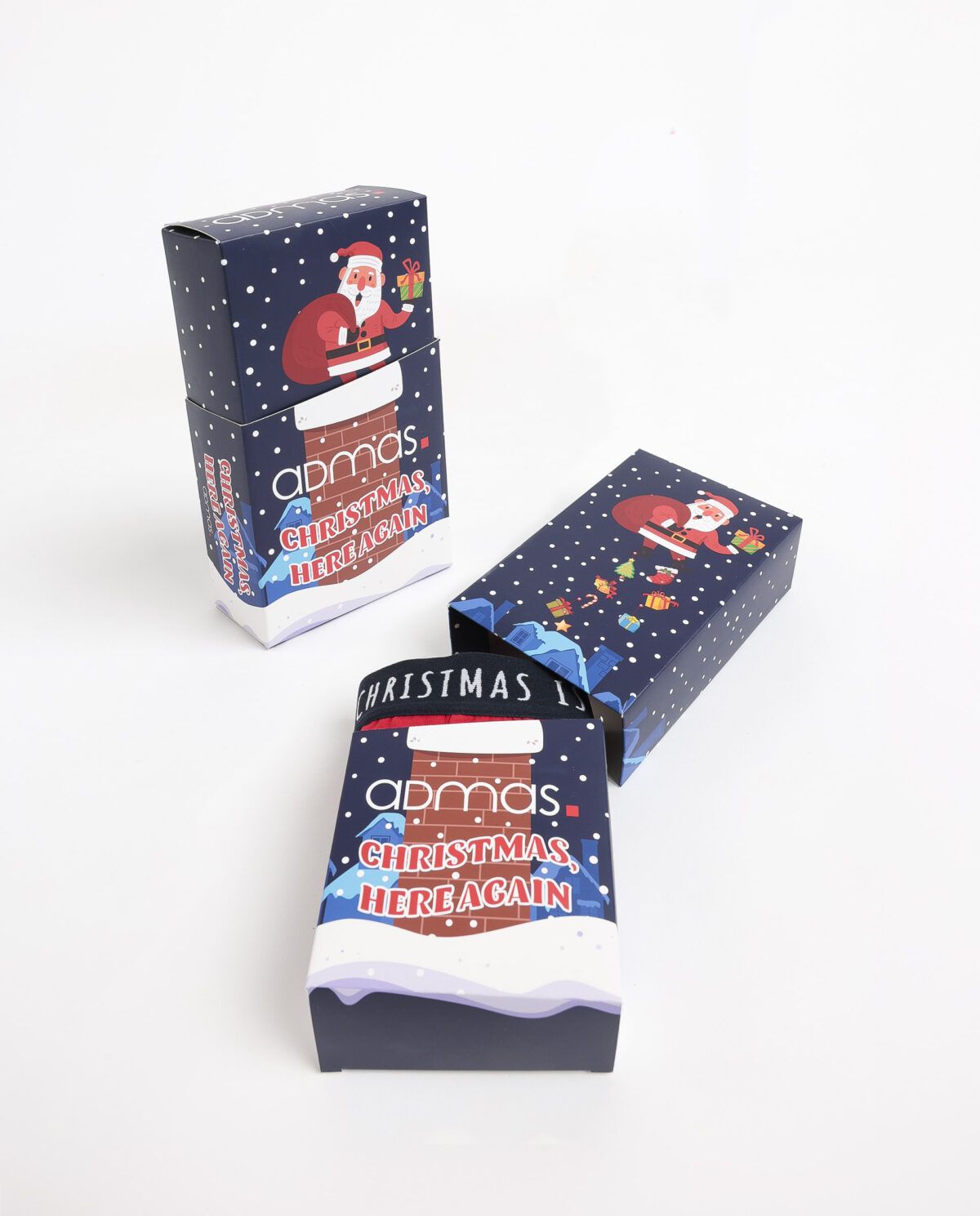 ADMAS Calzoncillo/Boxer Christmas Is Here para Hombre, (Caja 12 unidades) - Imagen 2