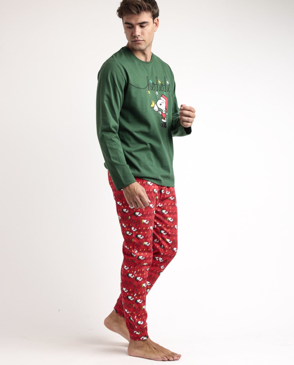 PEANUTS Pijama Manga Larga Ho Ho Ho para Hombre - Imagen 3