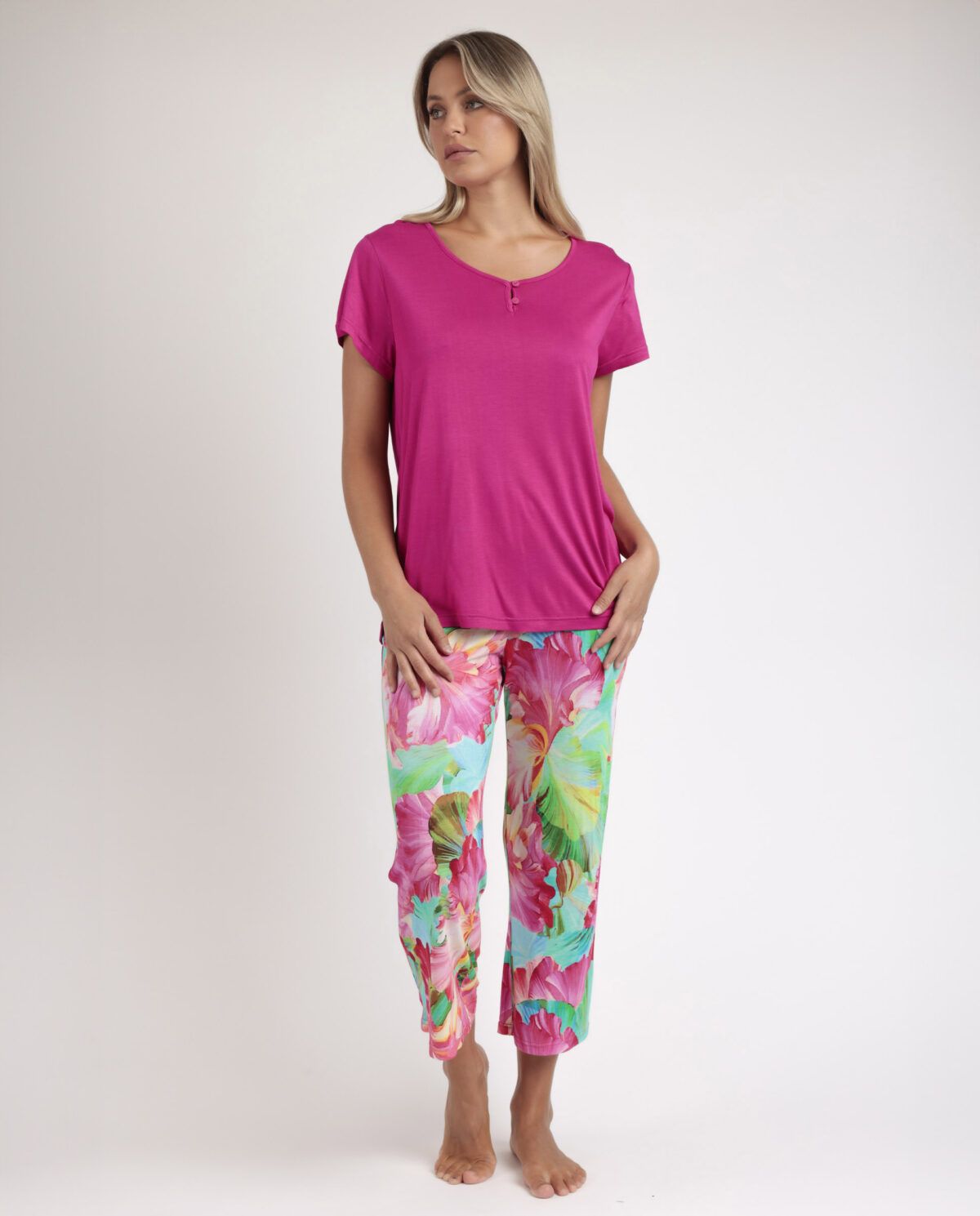 ADMAS GARDEN Pijama Manga Corta Bright Flowers para Mujer