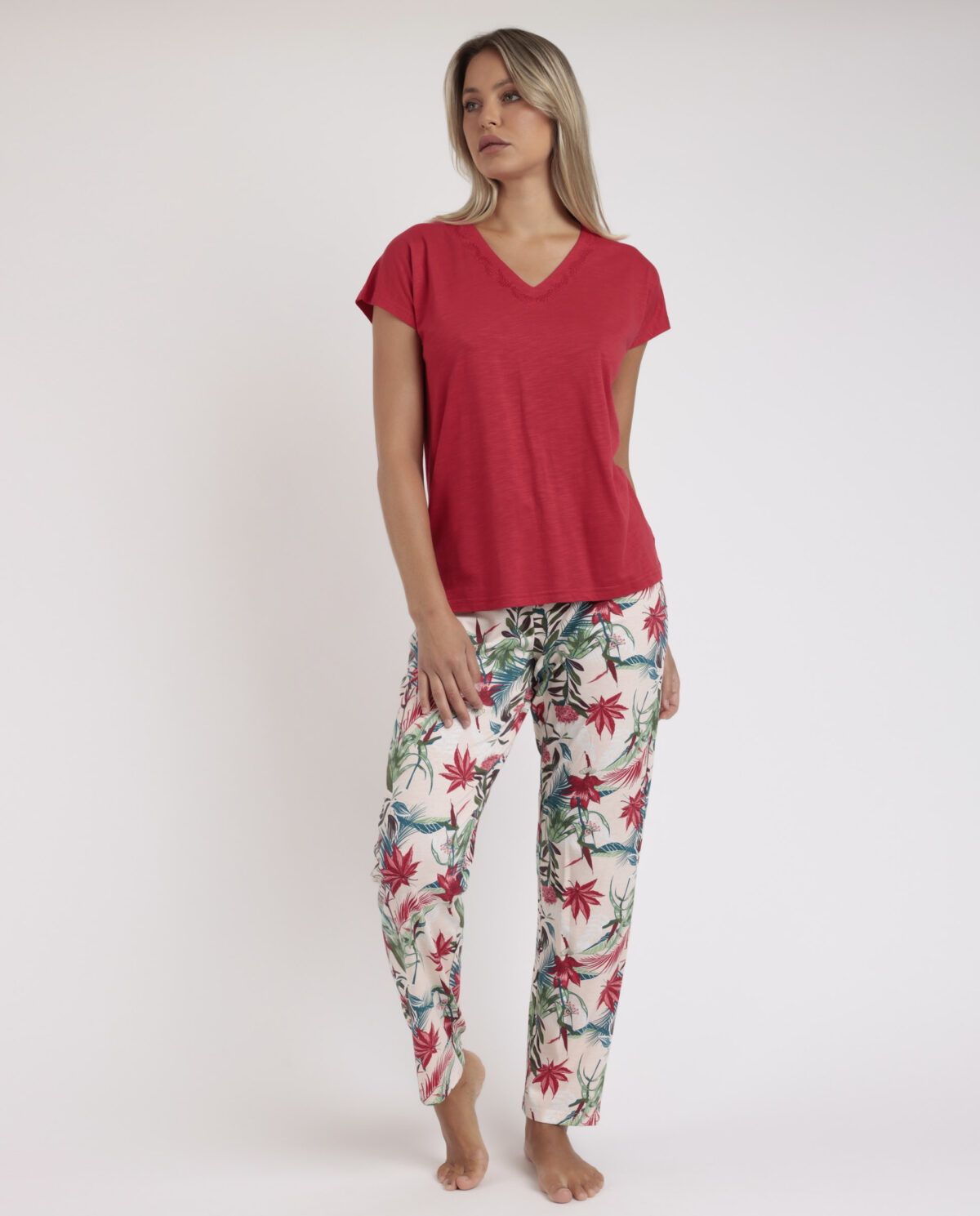 ADMAS GARDEN Pijama Manga Caída Tropical Spirit para Mujer