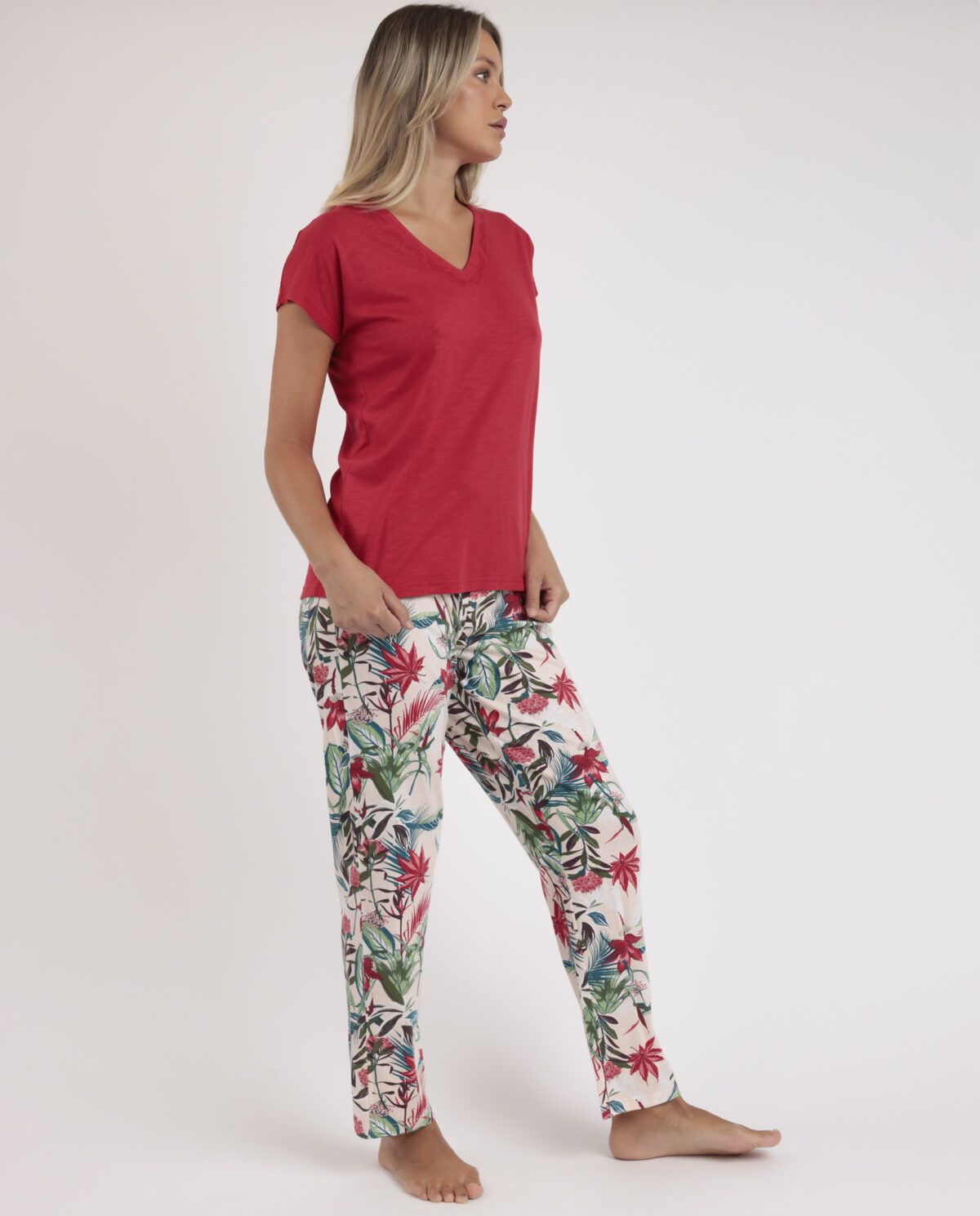 ADMAS GARDEN Pijama Manga Caída Tropical Spirit para Mujer - Imagen 2