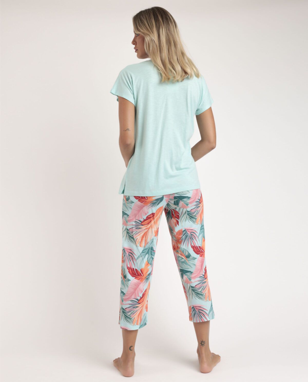 ADMAS GARDEN Pijama Manga Caída Color Leaves para Mujer - Imagen 3