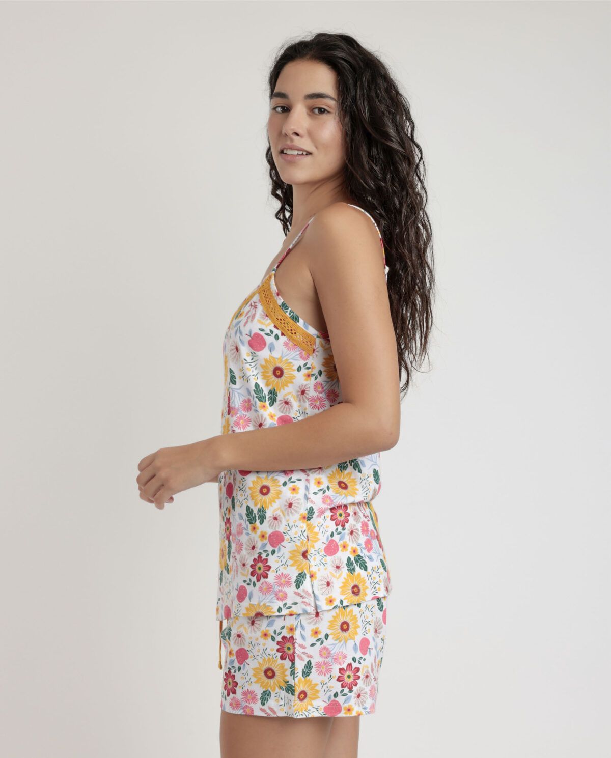 ADMAS Pijama Tirantes Gold Flowers para Mujer - Imagen 2