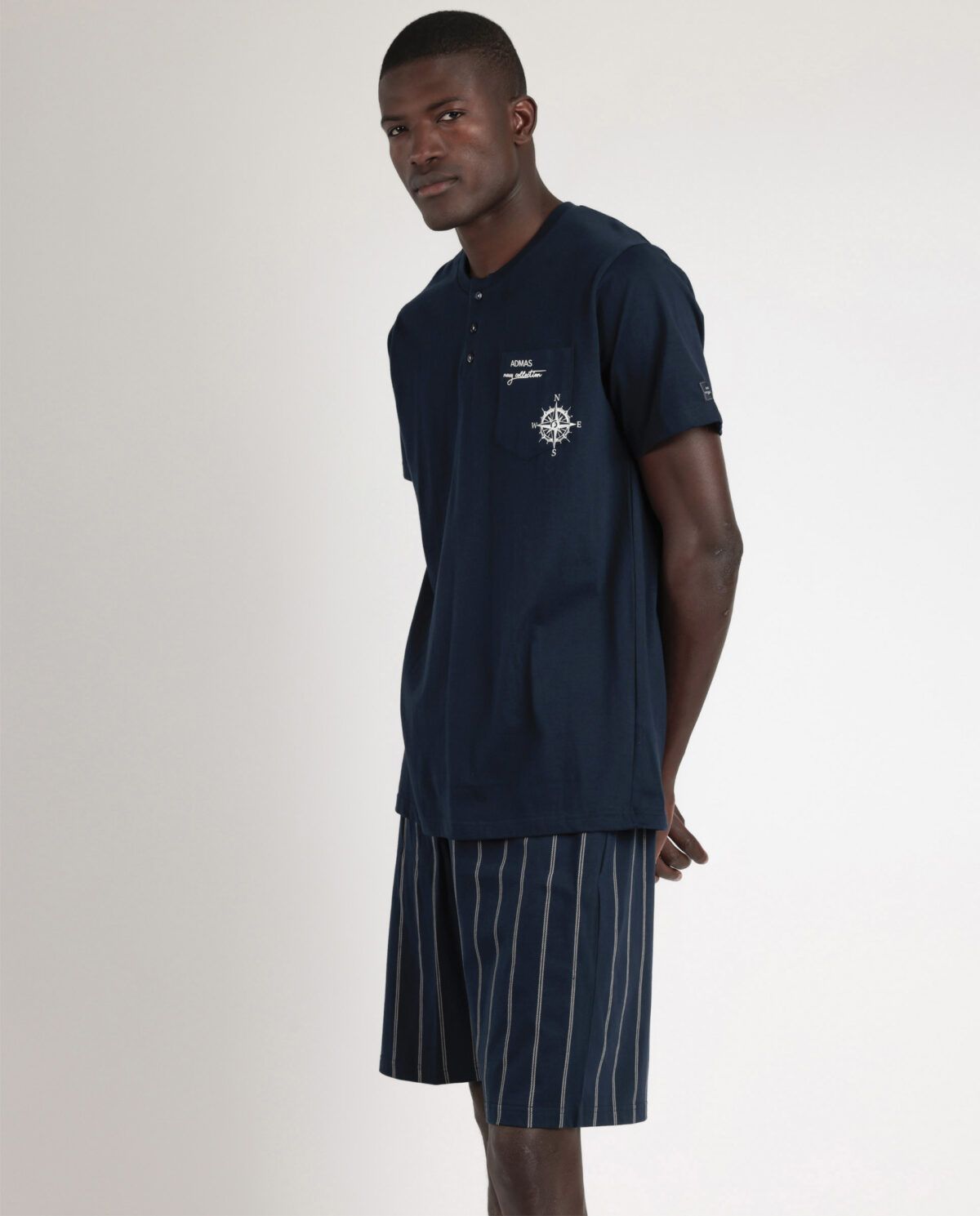 ADMAS Pijama Manga Corta Navy Collection para Hombre - Imagen 3