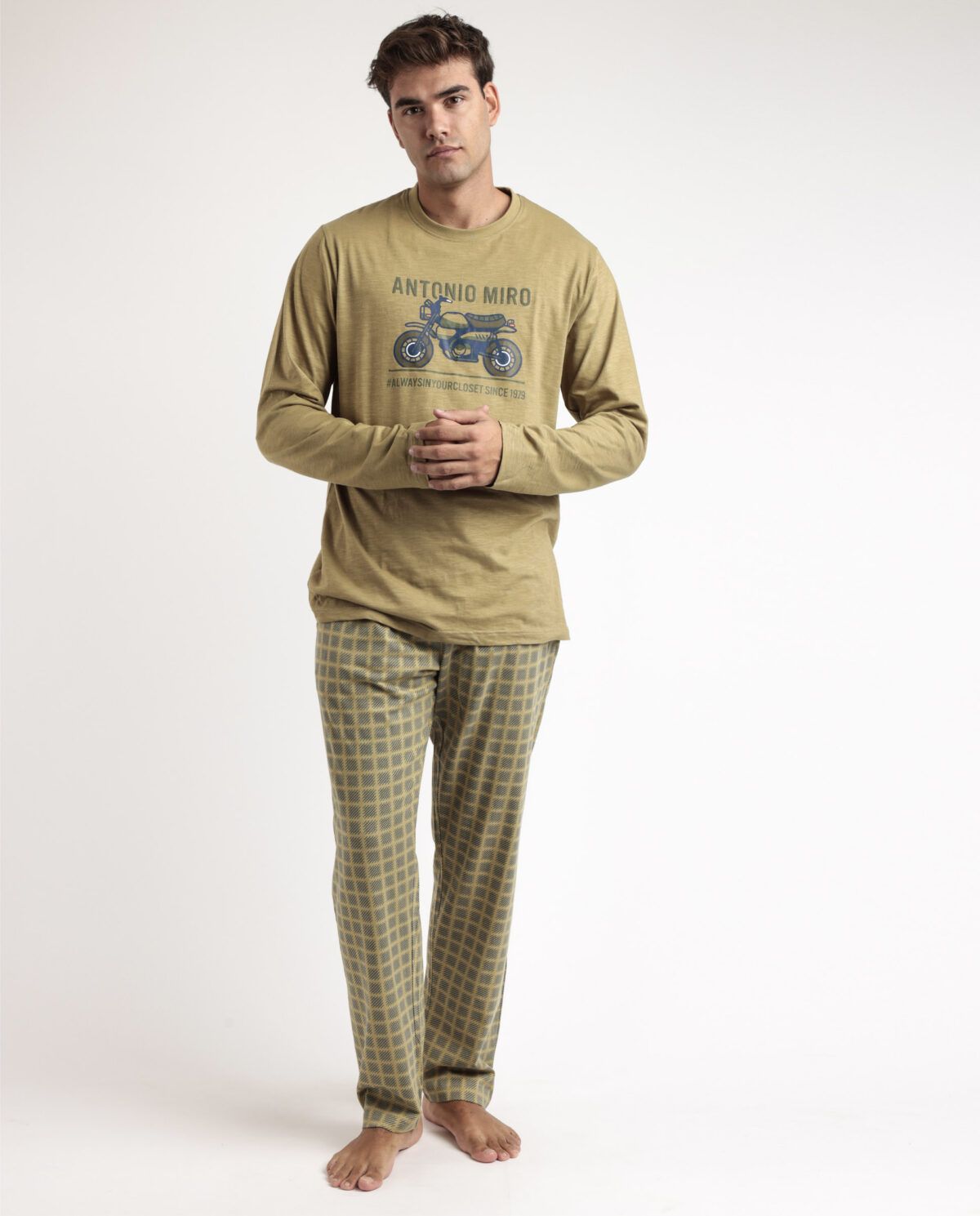 ANTONIO MIRO Pijama Manga Larga Caferacer para Hombre