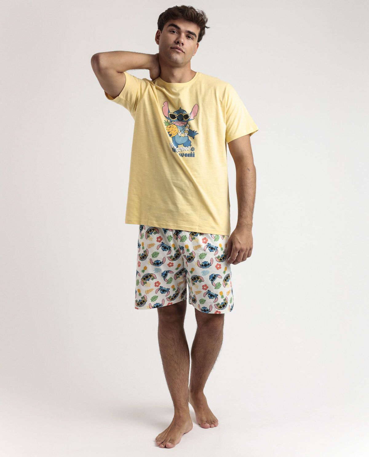 DISNEY Pijama Manga Corta Tropical Stitch para Hombre