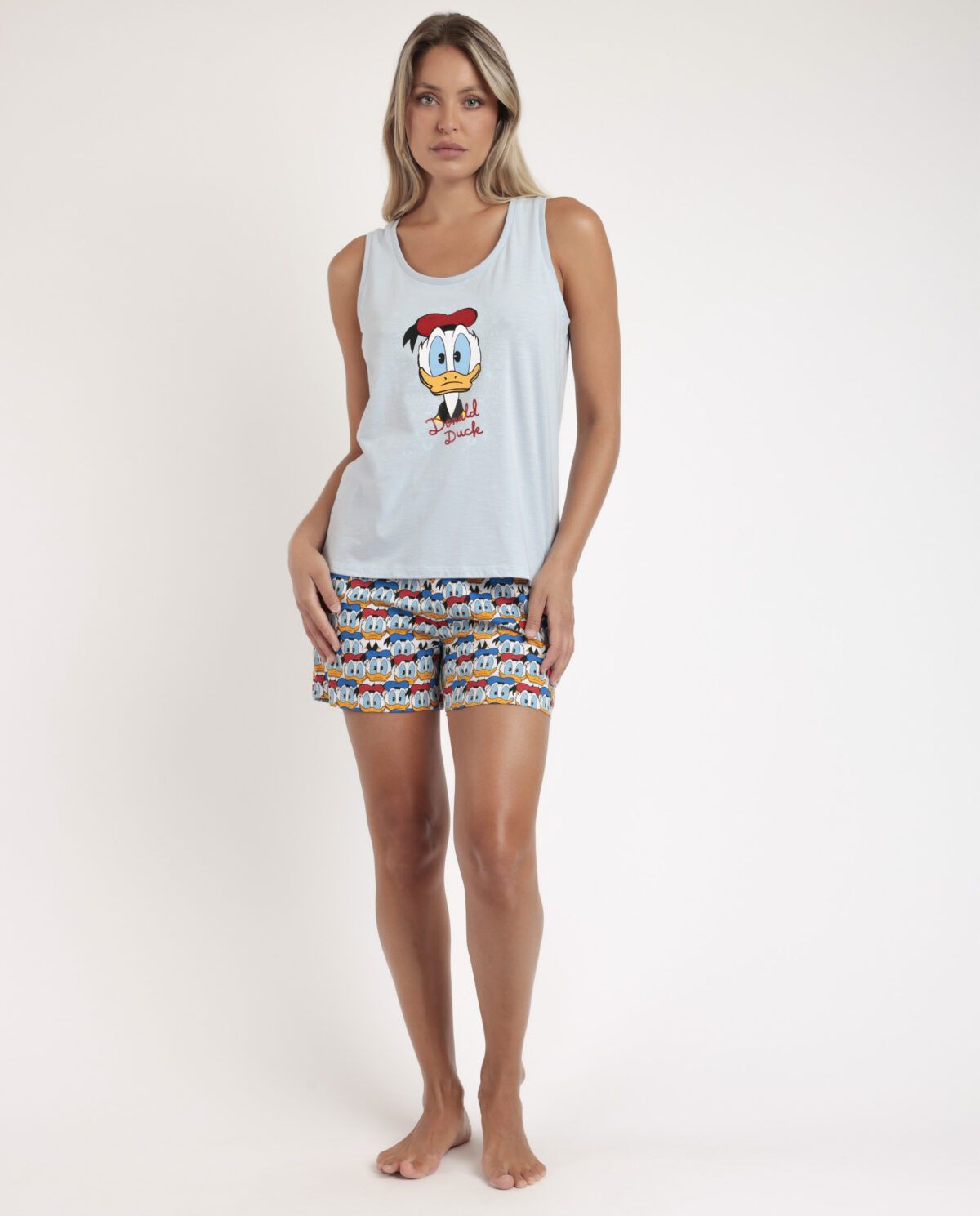 DISNEY Pijama Sin Mangas Donald Vintage para Mujer