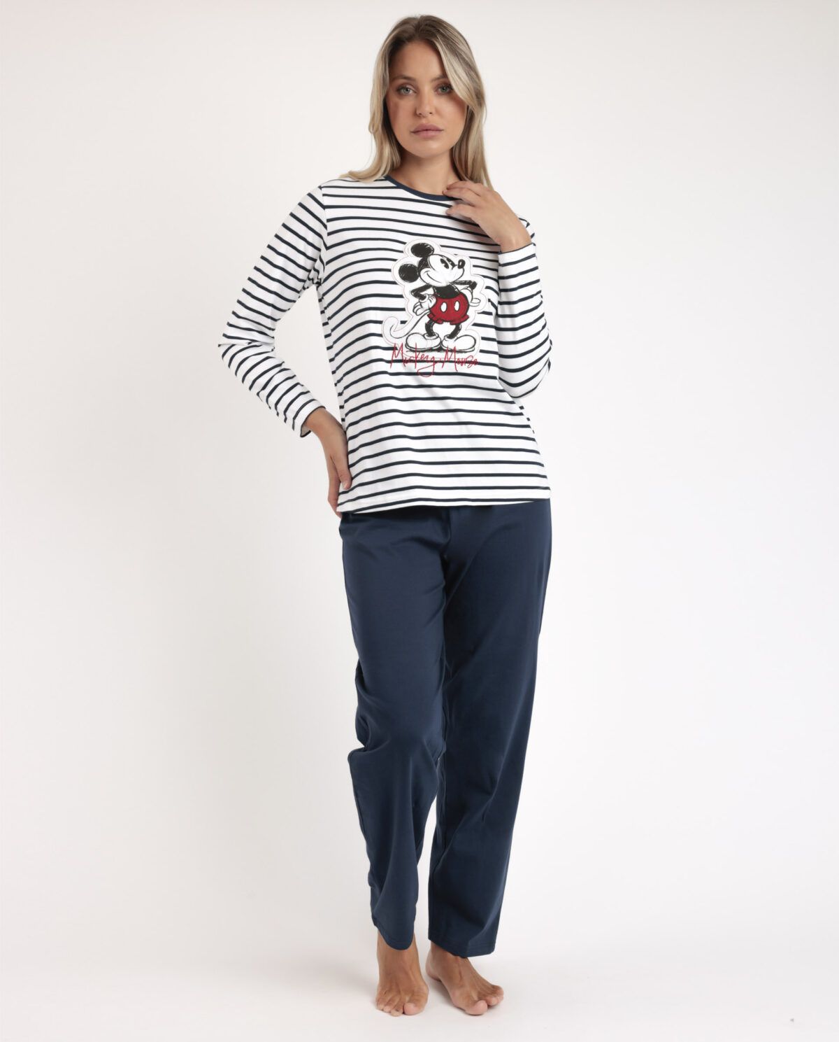 DISNEY Pijama Manga Larga Mickey Patch para Mujer