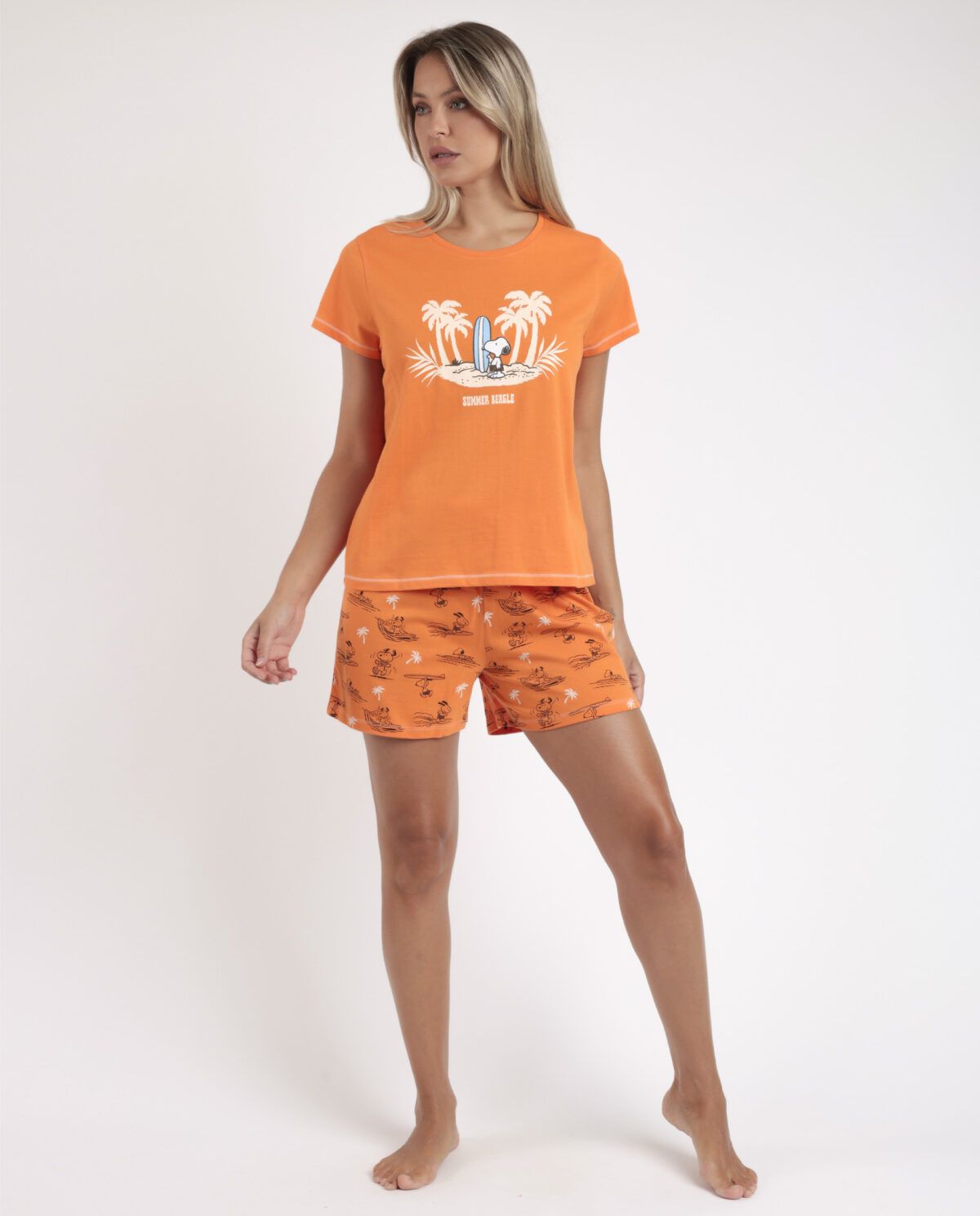 PEANUTS Pijama Manga Corta Summer Beagle para Mujer