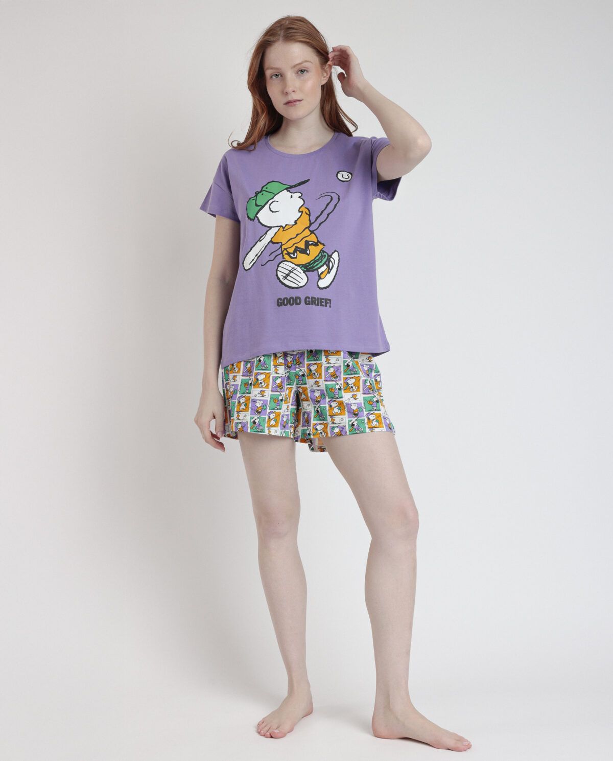 PEANUTS Pijama Manga Corta Good Grief para Mujer